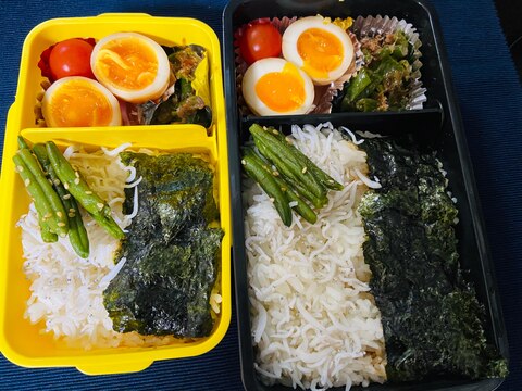 【弁当】肉無しで作る海苔シラス弁当